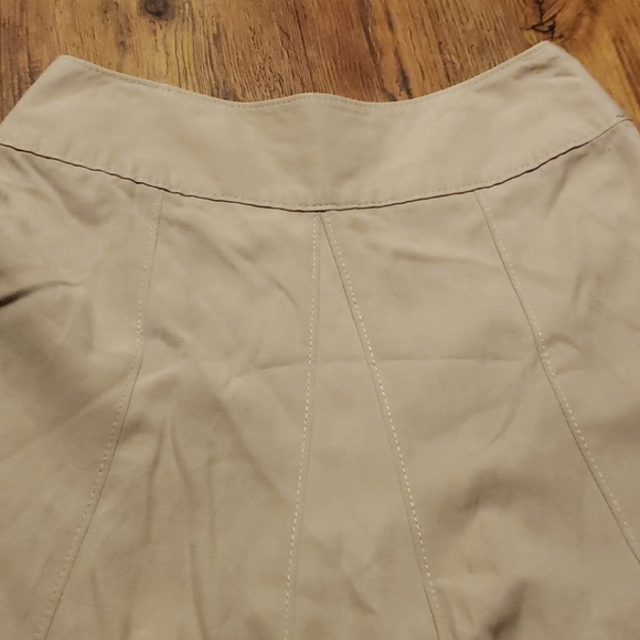 J jill tan linen blend flare midi skirt euc - Picture 3 of 9